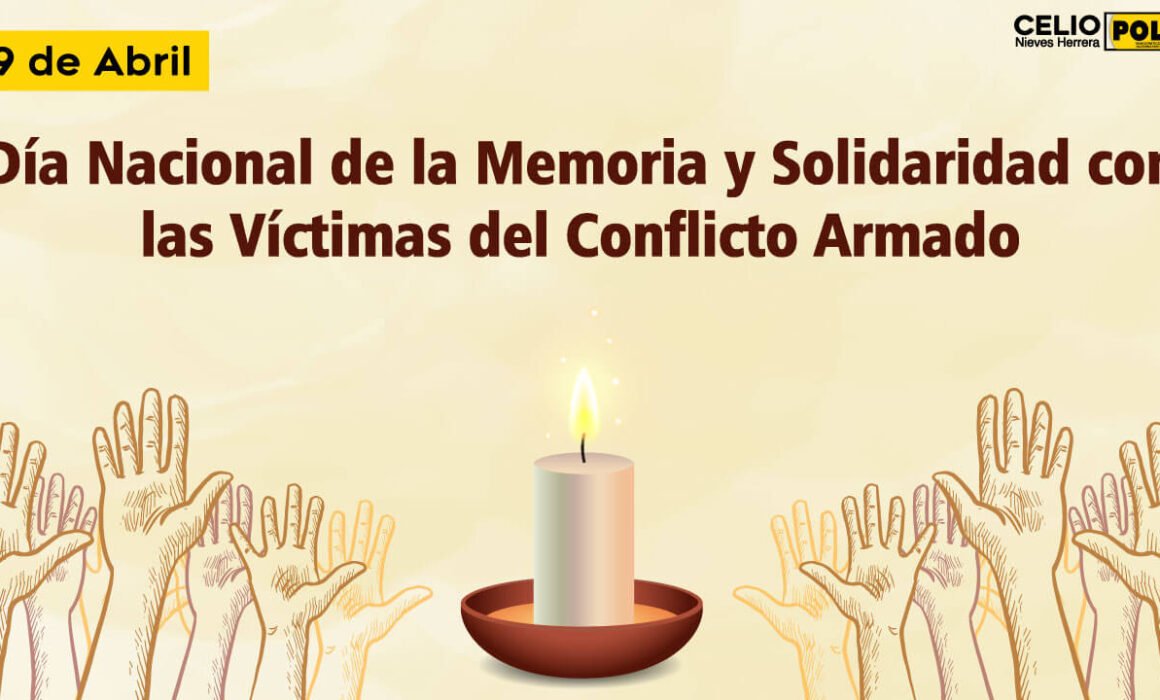 ilustración con el texto: Día nacional de la memoria y solidaridad con las víctimas del Conflicto Armado